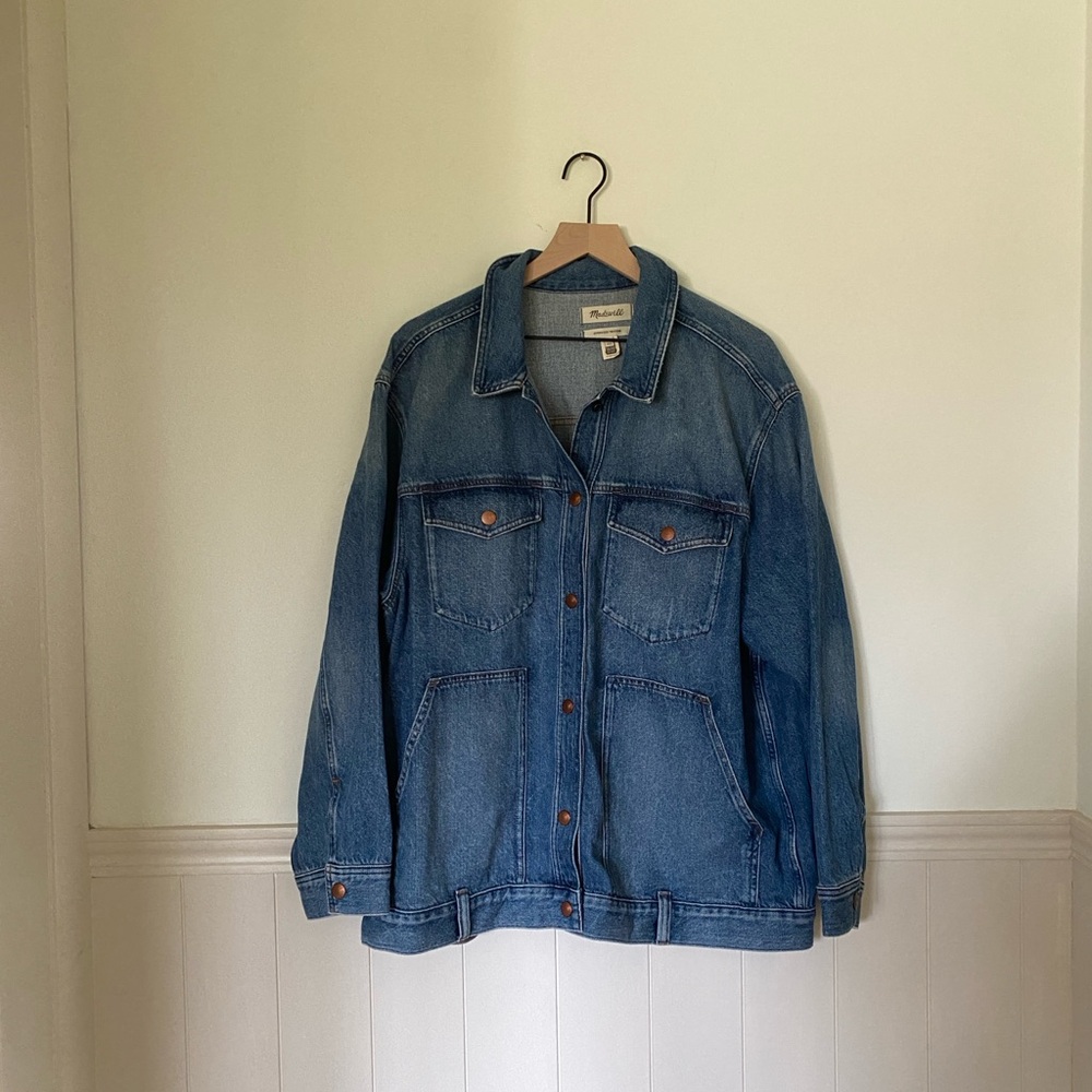 madewell oversized trucker jean jacket